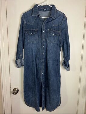 Reba Blue Denim Long-Sleeve Shirt Dress